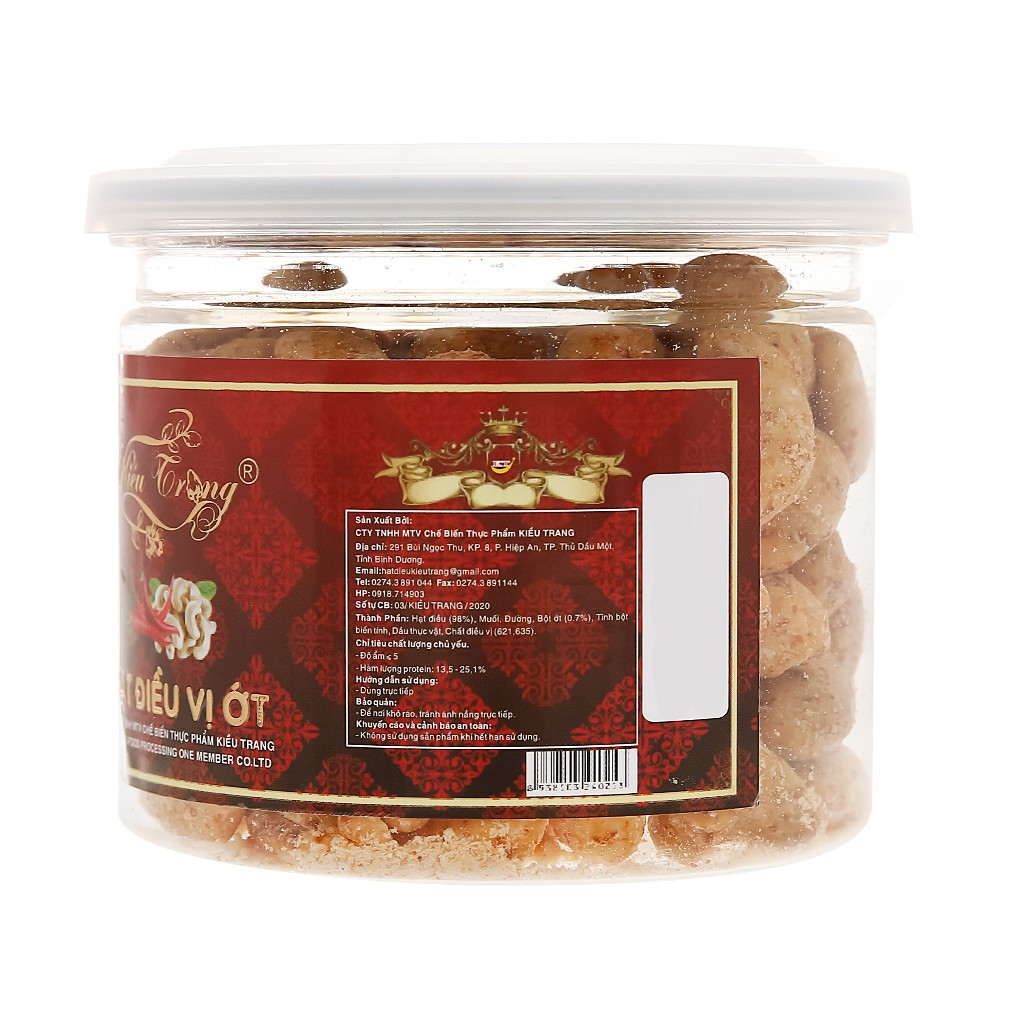 Hạt điều vị ớt Kiều Trang hộp 150g