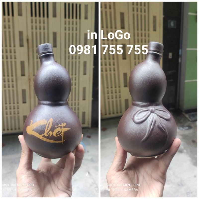Vò gốm kèm 10 chén,,bình Hồ Lô đựng rượu 500ml Bát Tràng cao cấp