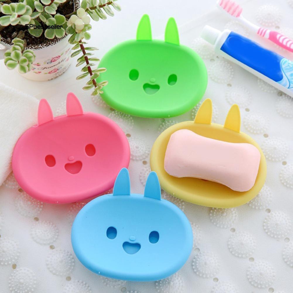 Khay đựng xà phòng hai lớp hình thỏ đáng yêu cho toilet