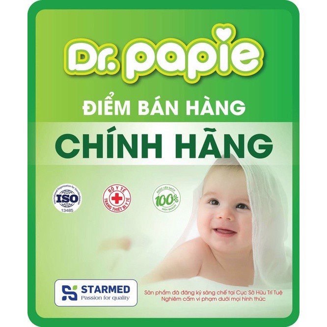 Khăn lau hạ nhiệt, giảm sốt thảo dược cho bé Dr papie (hộp/25 miếng)