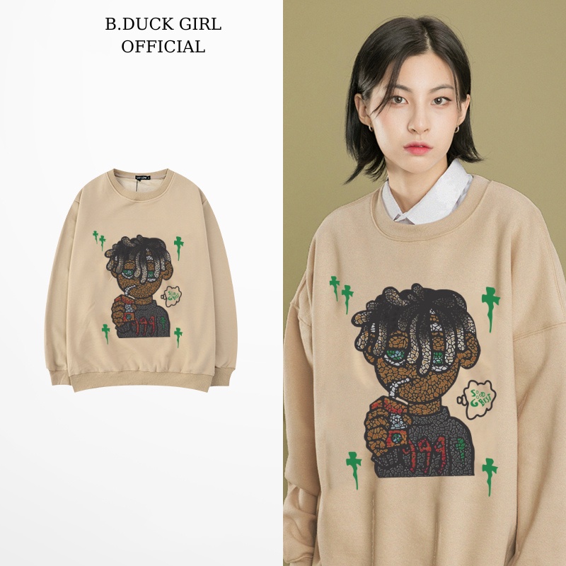 Áo nỉ sweater  nam nữ form rộng vải nỉ bông dày dặn phong cách Ulzzang Is Boy - B.DUCKGIRL