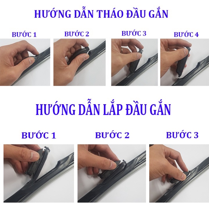 [GIÁ SỐC - HÀNG CHÍNH HÃNG] Bộ 2 thanh gạt nước mưa Nano dạng thanh cứng 3 khúc dành cho xe Toyota