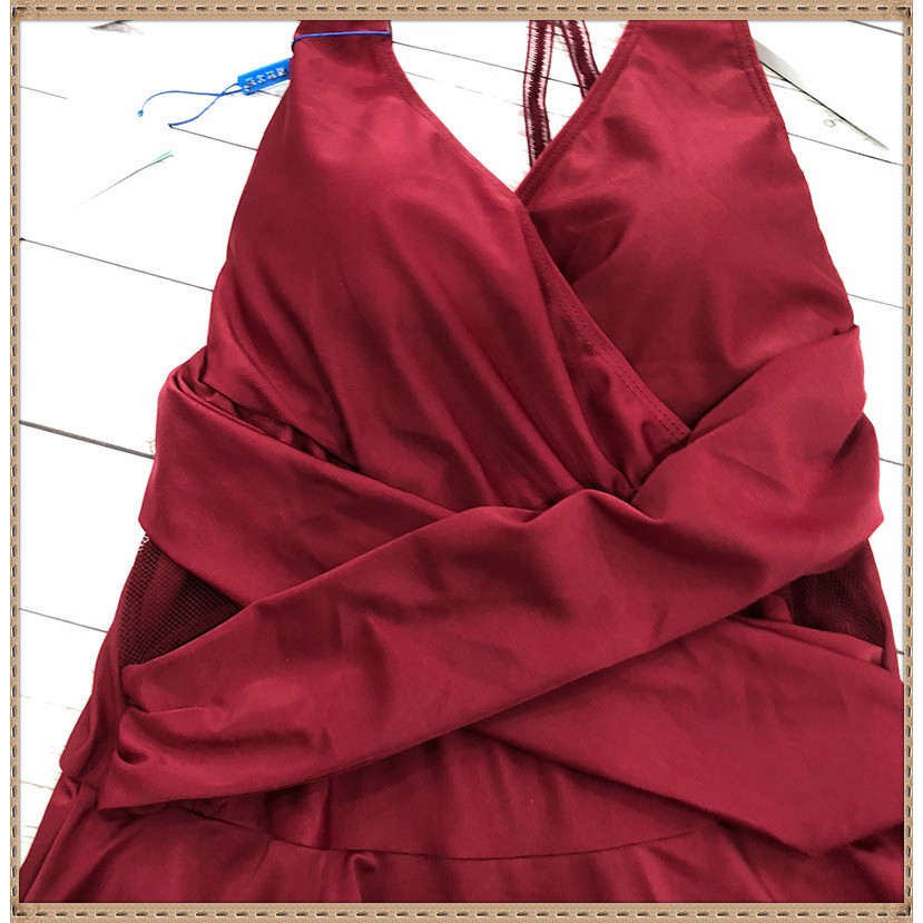 [SIÊU HOT] Bộ đồ bơi liền thân dạng váy hai màu đỏ/đen quyến rũ | BigBuy360 - bigbuy360.vn