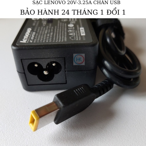 Sạc Laptop Lenovo 20V-3.25A 65W chân Vuông - USB Lenovo T440 g40-70 g50-70 G500 T540 G400 G410 G500 X240 X250 X260