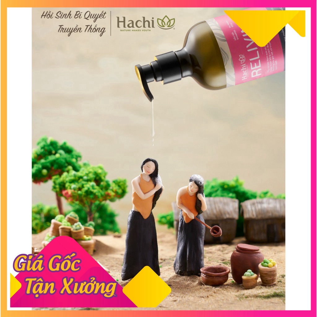 Dầu gội cao cấp HACHI VIETNAM Reliving (SHAMPOO) 500g (hồng) tinh chất bưởi đào với tinh dầu vỏ bưởi the the[chính Hãng]