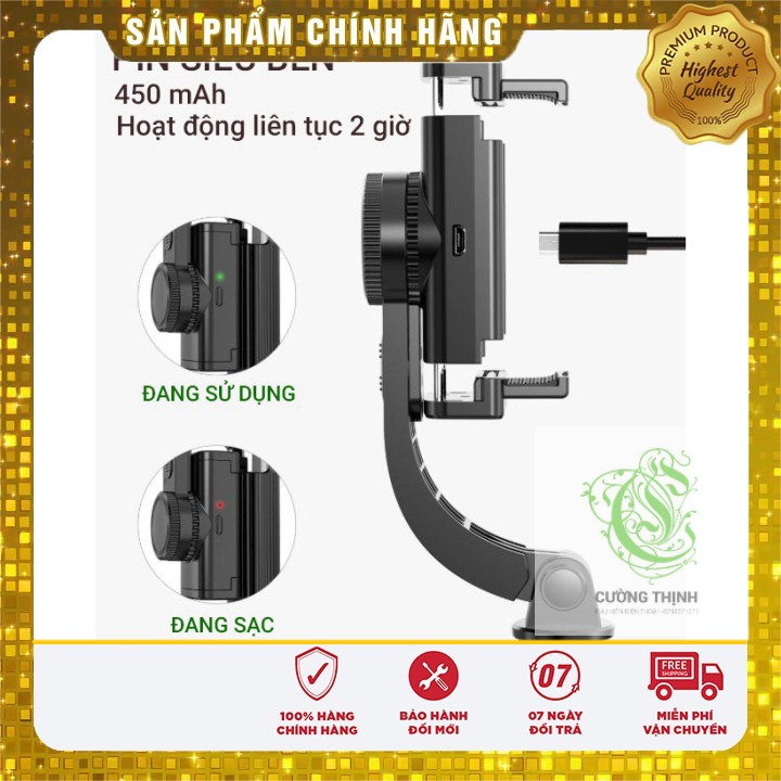Tay Cầm Chống Rung Điện Tử Gimbal L08 L09 Có Bluetooth -Có Chân Đỡ Tự Đứng - Kéo Dài Tới 86cm