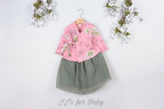 Set áo váy Hanbok thu đông cho bé gái- nhập Hàn (ảnh thật)