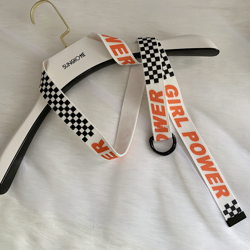 Thắt lưng canvas in chữ thời trang cho nam