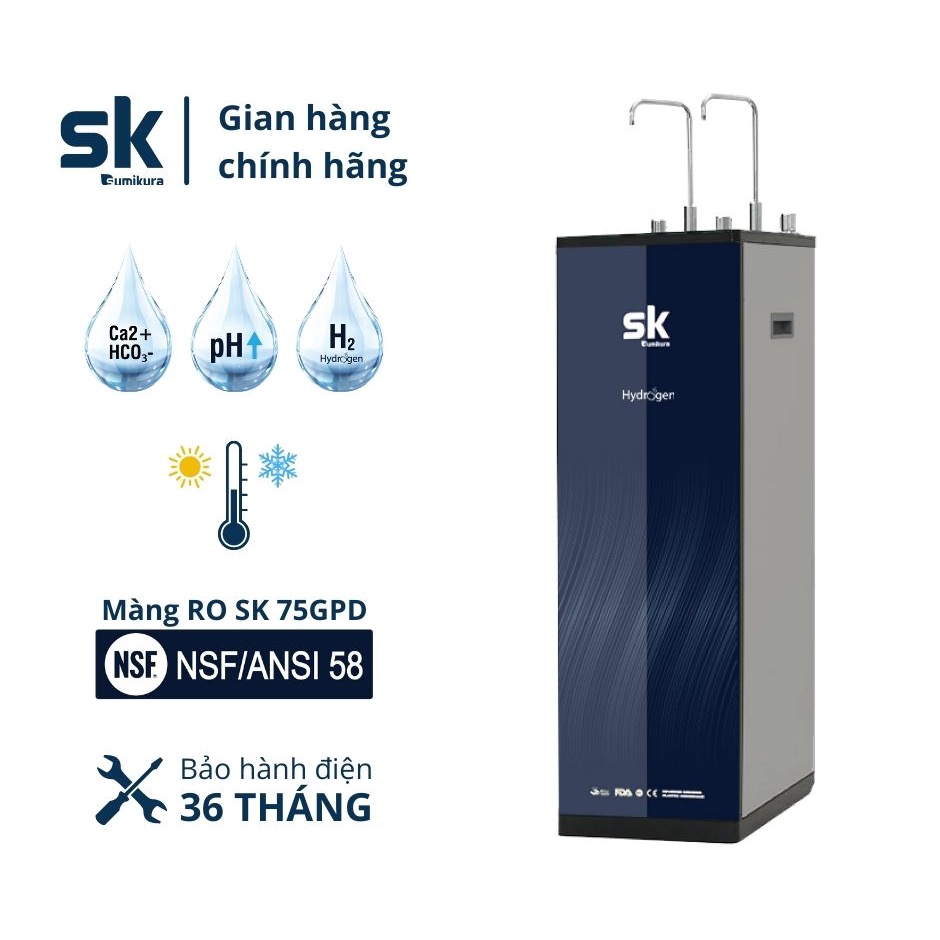 Máy Lọc Nước SK Sumikura 10 Lõi Hydrogen Nóng Nguội Lạnh SKW-HCN-10FS1