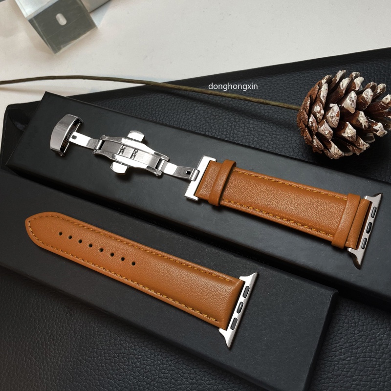 Dây Đeo Đồng Hồ Thay Thế Bằng Da Bò 44mm 40mm iwatch 7 6 5 4 3 2 1 42mm 38mm
