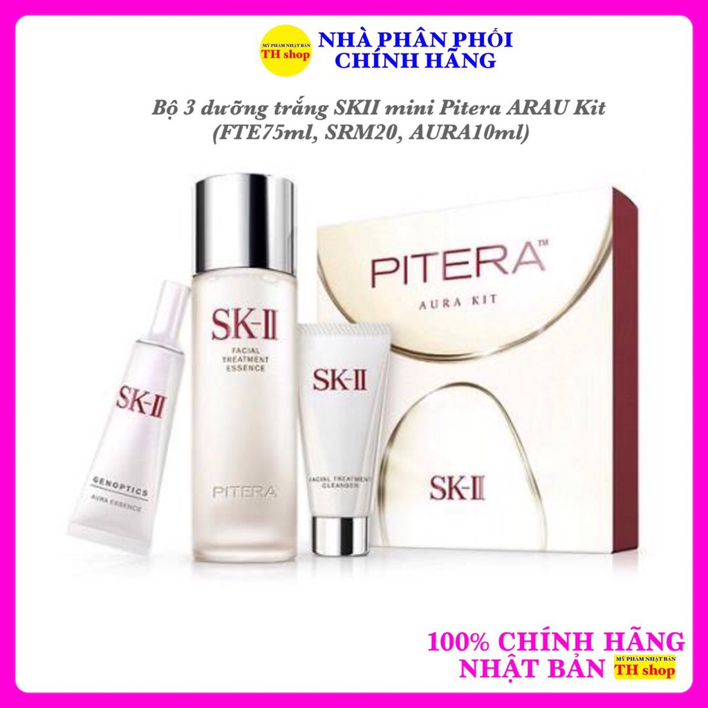 Bộ 3 Món Dưỡng Trắng Da SK II Mini Set PITERA AURA KIT (FTE75ml, SRM20ml, Aura10ml) chính hãng Nhật Bản .