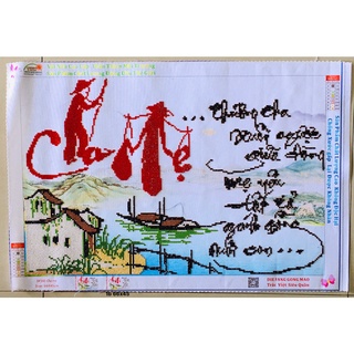 (ĐÃ ĐÍNH) Tranh đá thành phẩm CHA MẸ DF160