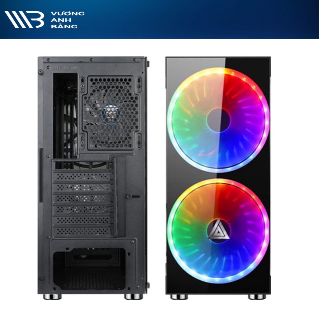 Thùng máy tính, Case Vision FA-405 Gaming (Có sẵn 2 Fan 20cm LED RGB và 1 Fan 12cm LED RGB, Mặt trước kính cường lực)