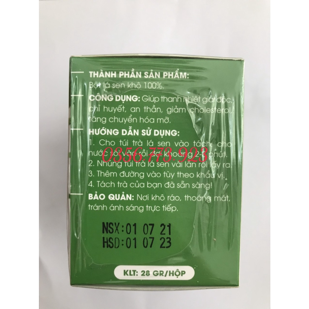 Trà Lá Sen Túi Lọc-Giảm cân,Ngủ ngon,Thanh nhiệt,liệu trình 24 hộp dùng liên tục 3 tháng (1 hộp) | BigBuy360 - bigbuy360.vn