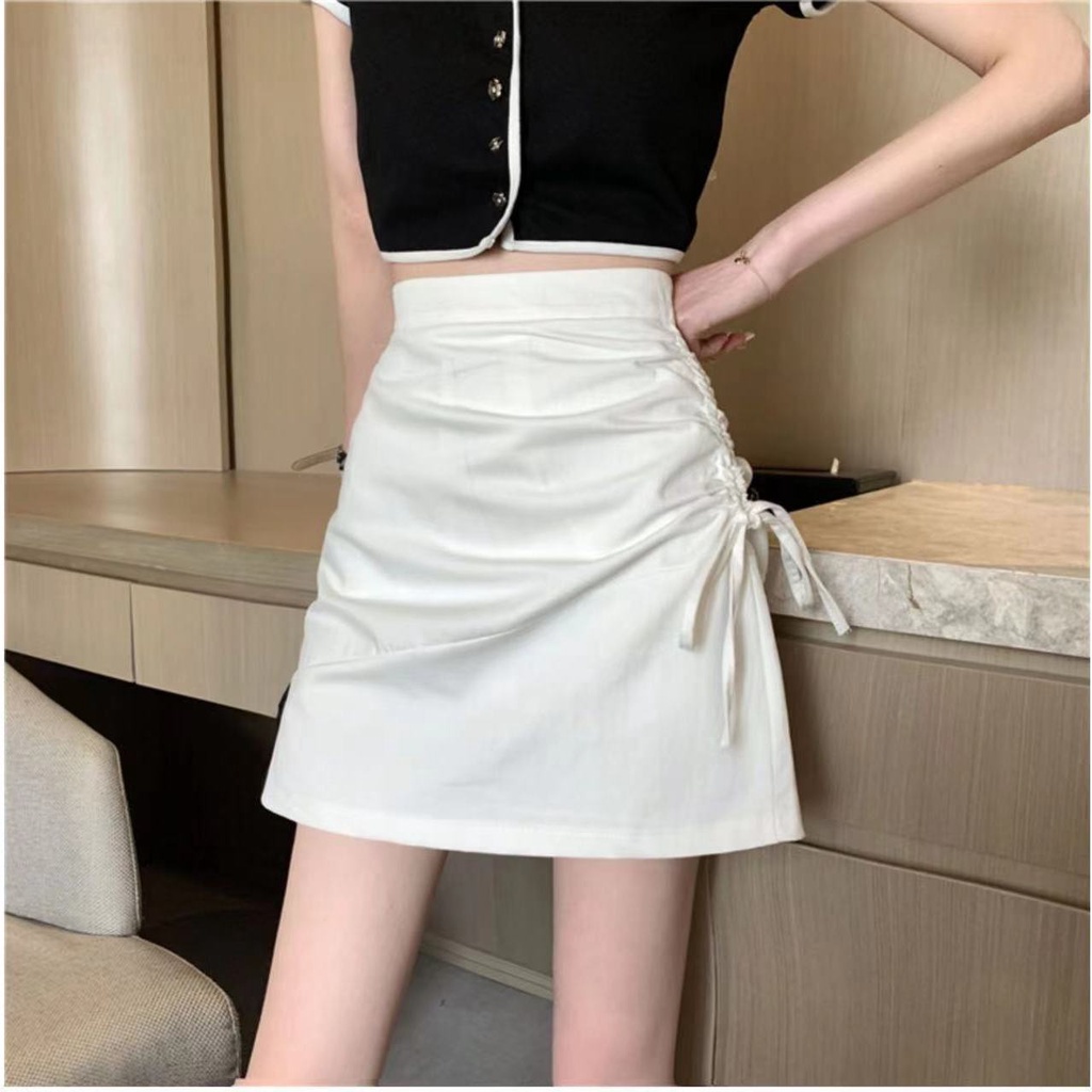 Chân Váy Chữ A Lưng Cao Dáng Ngắn Cột Dây Thời Trang Hàn Quốc Cho Nữ váy ngắn NZ-DQ-11