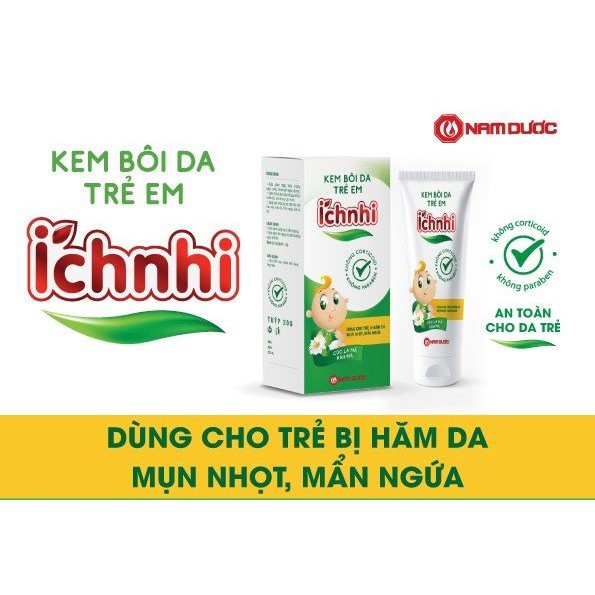 Kem bôi da trẻ em ích nhi dùng cho trẻ hăm da, mụn nhọt, mẩn ngứa tuýt 20g