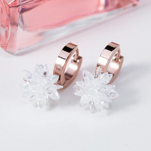 Bông Tai Tòn Ten Hoa Tuyết Titan Ko Đen TT 3292