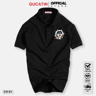 Áo polo nam nữ cổ bẻ tay ngắn dành cho người yêu chó mèo chất liệu cao cấp hình in sắc nét Gucatin