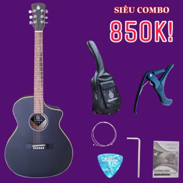 Đàn guitar acoustic SVA102- Tặng 7 phụ kiện