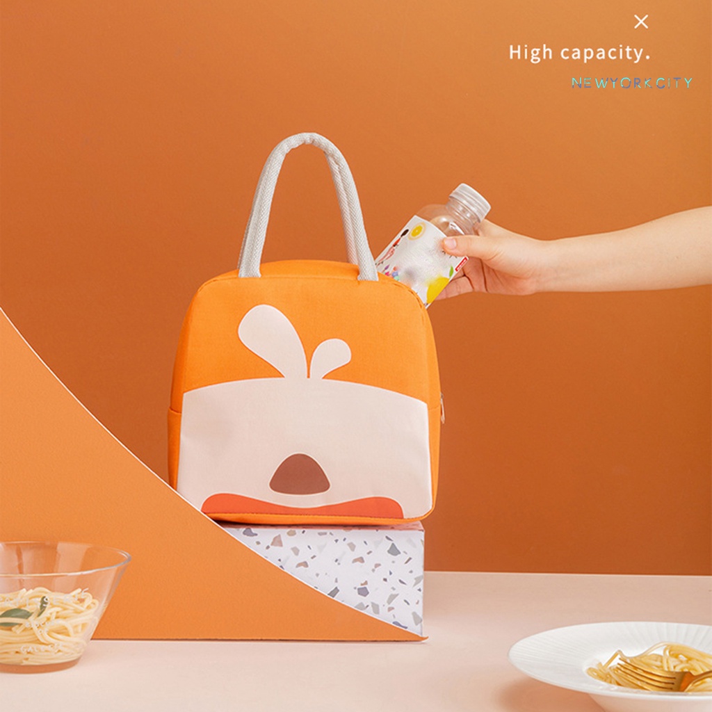 Túi Giữ Nhiệt Đựng Hộp Cơm Trưa In Họa Tiết Hoạt Hình Dễ Thương Tiện Dụng Mang Theo Dã Ngoại