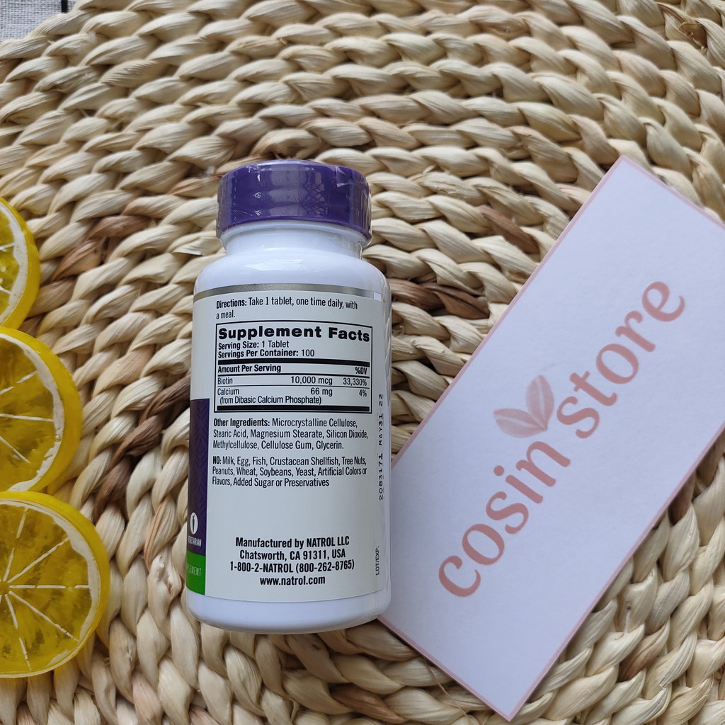 Viên Uống Hỗ Trợ Mọc Tóc Natrol Biotin 10000 Mcg 100 Viên Của Mỹ | BigBuy360 - bigbuy360.vn