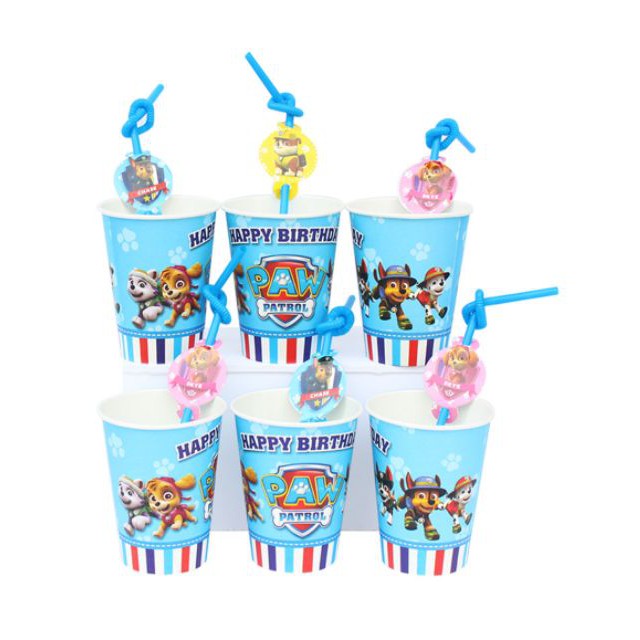 Ly giấy +sinh nhật bé trai-set 6 cái (nhiều mẫu)