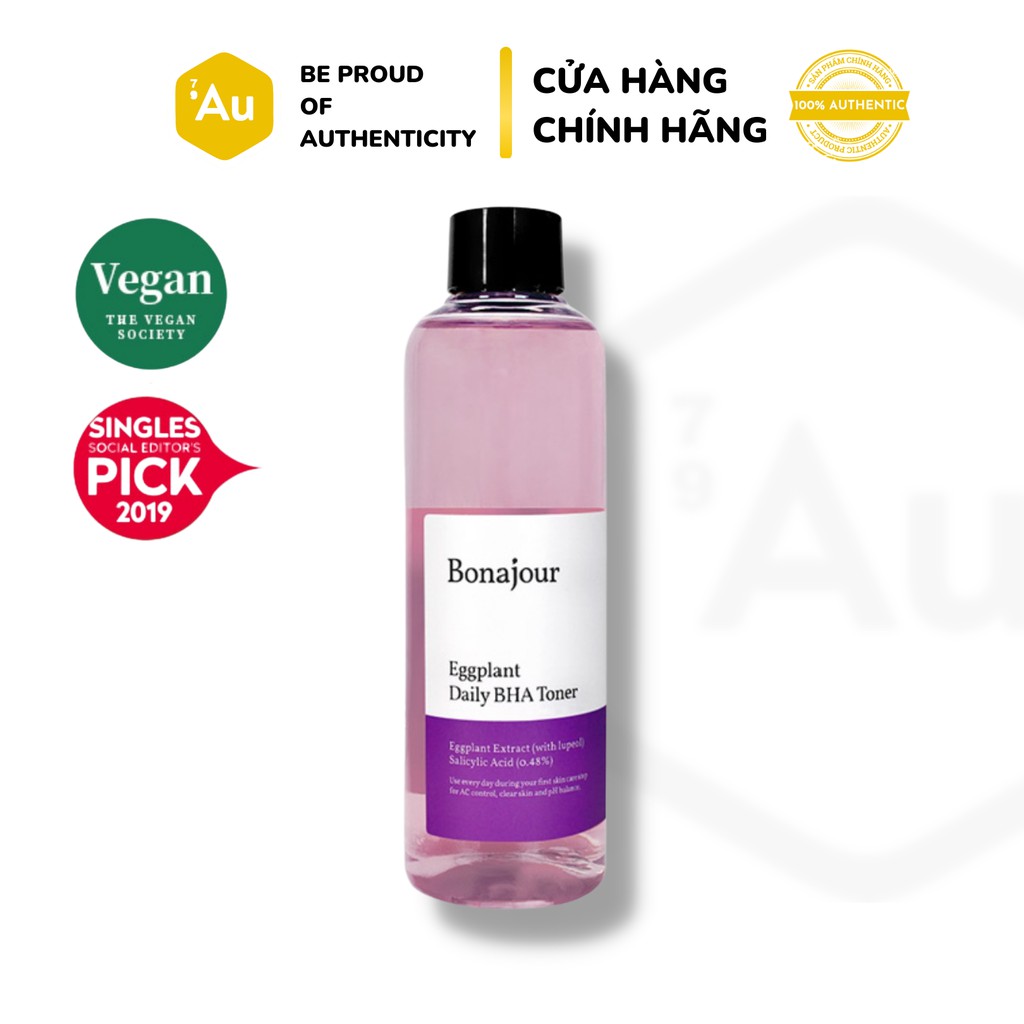 BONAJOUR | Toner BHA Hỗ Trợ Làm Sạch Da Chứa Cà Tím - Eggplant Daily BHA Toner 205mL [Hàng Chính Hãng từ Bonajour]