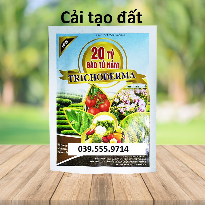 Chế phẩm Trichoderma 20 tỷ bào tử gói 100g -Cải tạo đất,Ủ phân, phòng chống côn trùng, nấm đối kháng bệnh rễ