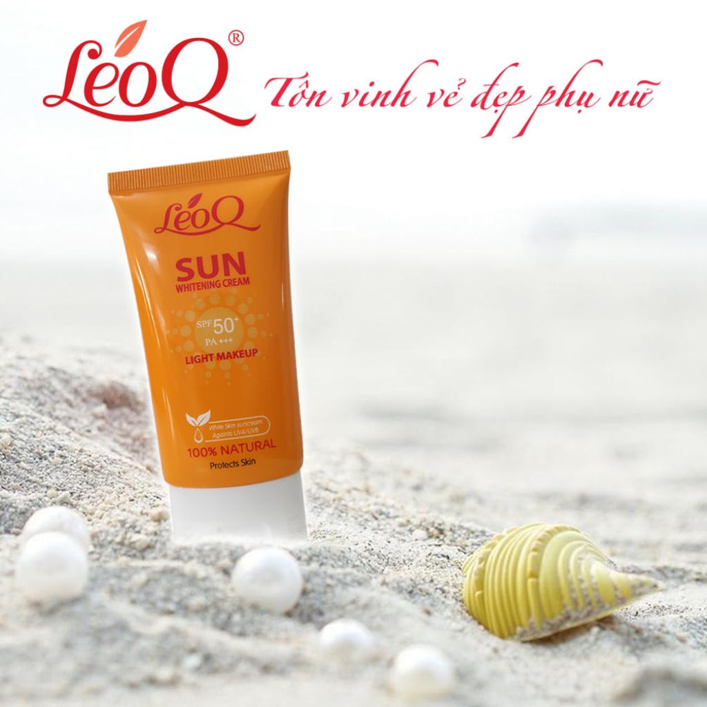 Kem chống nắng nâng tone kiềm dầu LeoQ Sun Whitening Cream 60ml SPF50+ PA+++