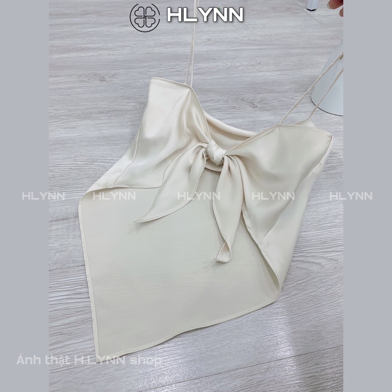 Áo lụa hai dây vạt khăn buộc nơ có mút ngực m129 | BigBuy360 - bigbuy360.vn