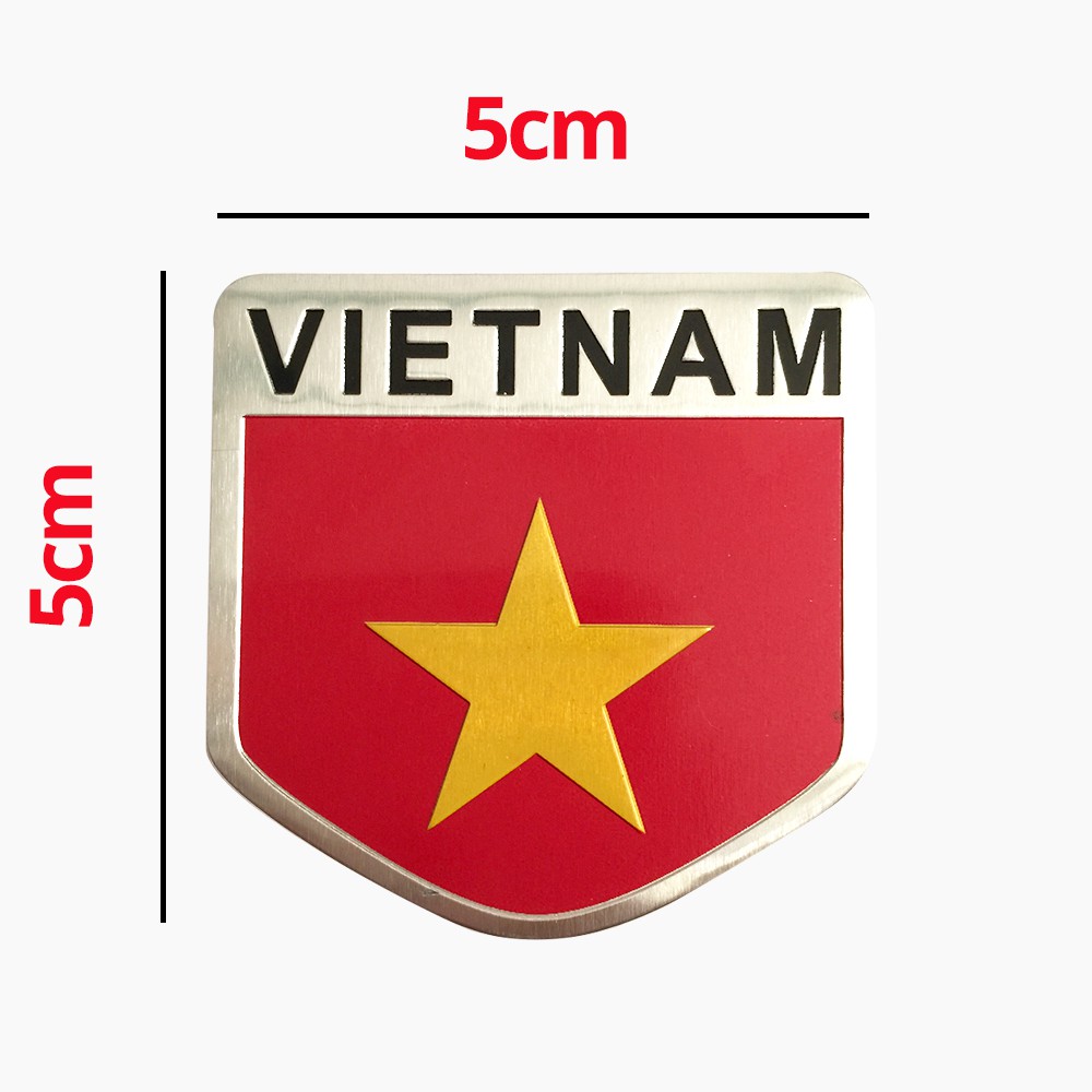 Tem Nhôm Cờ Việt Nam Dán Xe Trang Trí