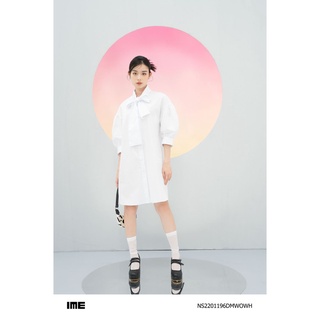 Đầm thô trắng nơ cổ online exclusives ns2201196dmwowh