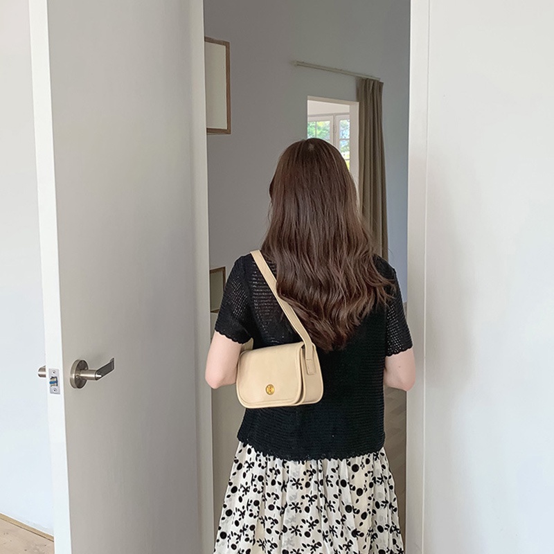 Túi Xách Đeo Vai Màu Sắc Đơn Giản Phong Cách retro Dành Cho Nữ