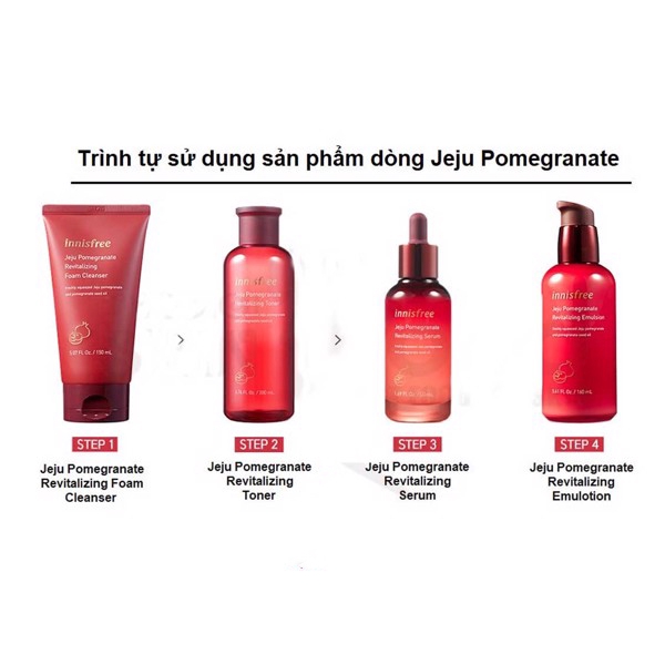 Bộ dưỡng da Innisfree lựu đỏ 4 sản phẩm Innisfree Jeju Pomegranate Revitalizing