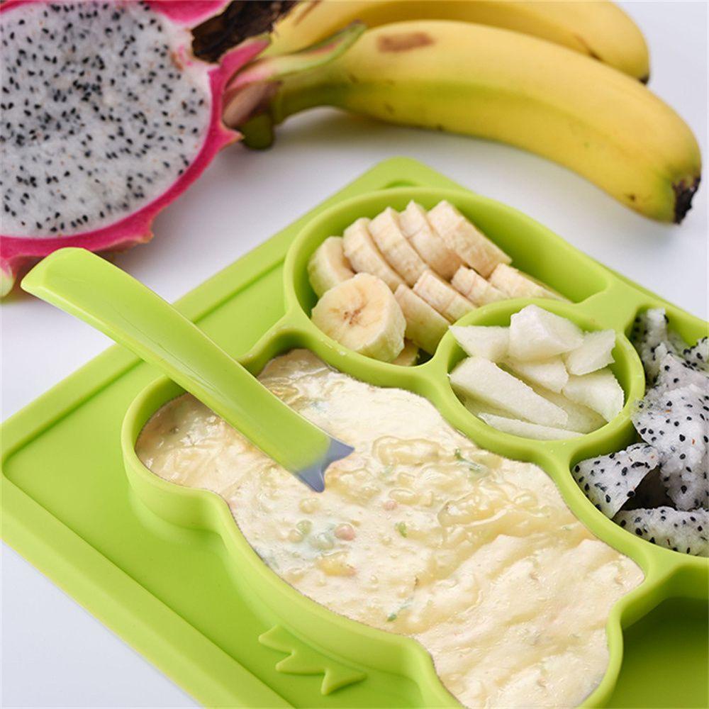 LUOL Đĩa Ăn Bằng Silicon Chống Bỏng Hình Gấu Hoạt Hình Cho Trẻ Em