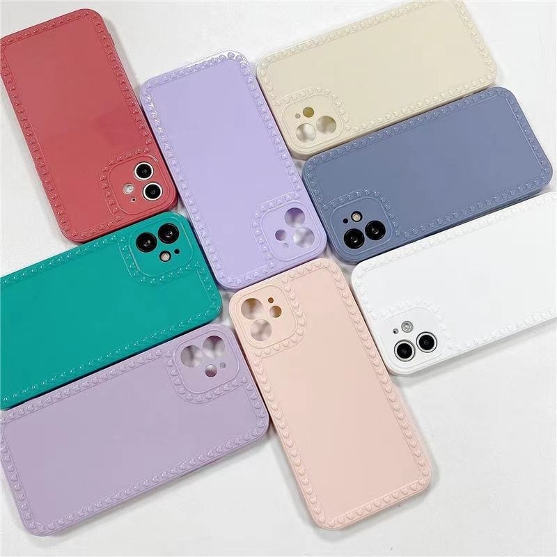 IPHONE 6 plus 7 8 plus Mobile Phone Case Solid Color IPhoneX XR XS MAX Love Photo Frame Men and Women Fashion Shiny Silicone Case