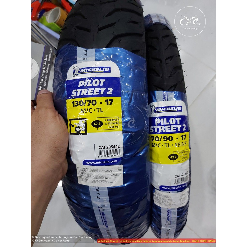 Đồ chơi xe combo vỏ michelin 70 và 130 pilot street 2 cho các dòng xe ex150 winner v1 X và nhiều dòng xe khác