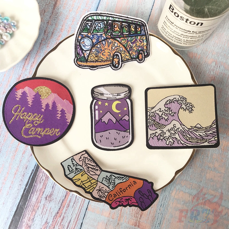 ☸ VSCO：Purple Vibes - Series 01 Romantic Passion Iron-on Patch ☸ 1Pc/5Pcs DIY Sew on Iron on Badges Patches