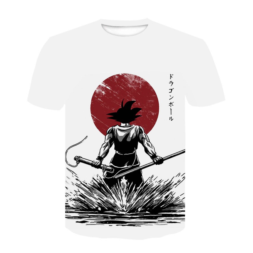 Áo thun in họa tiết hoạt hình Dragon Ball harajuku 3D thời trang cho nam HUQISHA