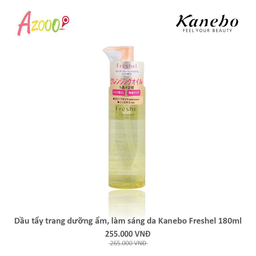 DẦU TẨY TRANG DƯỠNG ẨM , LÀM SÁNG DA KANEBO FRESHEL 180ml