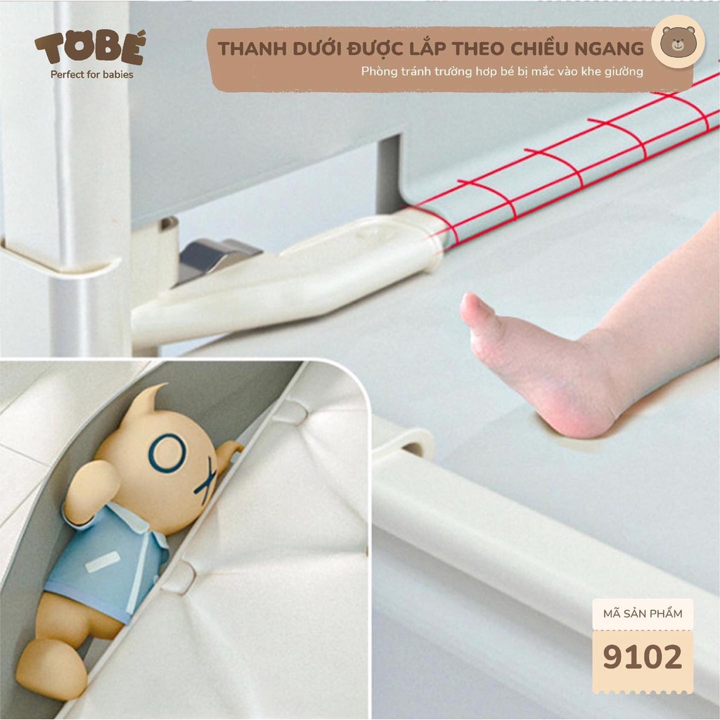 Thanh chắn giường tobe siêu chất lượng, bảo vệ an toàn tuyệt đối cho bé cao cấp siêu bền bỉ hàng chính hãng 9102