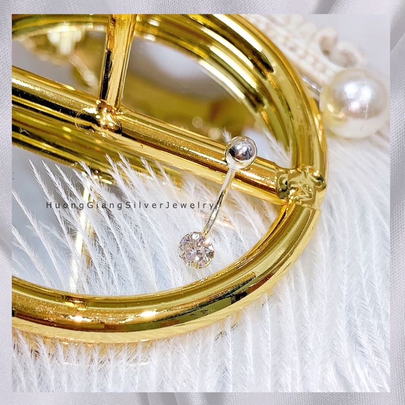 Khuyên rốn bạc ta 6mm s925 - Bạc chuẩn