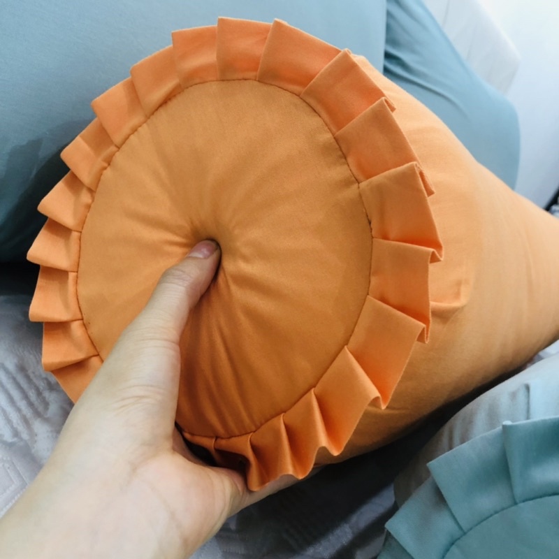 Vỏ Gối Ôm Dài Cotton Thô Lụa Hàn Quốc Một Màu Trơn Basic Có Khoá Kéo Bo Viền 2 Đầu Size 60x80,70x100