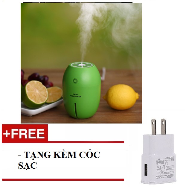 Máy xông tinh dầu Lemon Humidifer giúp thư giãn và đuổi muỗi (Màu xanh lá) - TẶNG KÈM CỐC SẠC