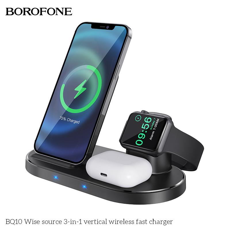 Đế sạc nhanh không dây 15W 3in1 Borofone BQ10