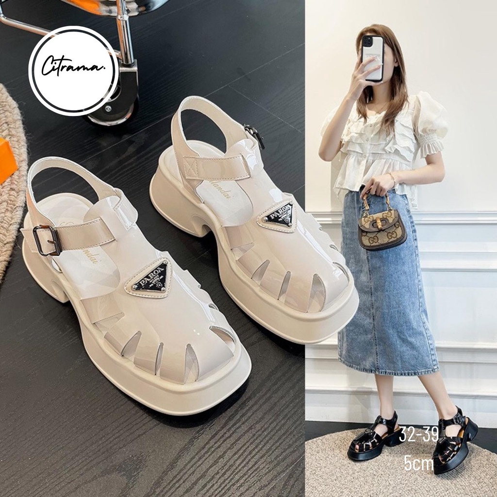 SANDAL SIZE NHỎ 32 33 DÁNG RỌ KIỂU MỚI CAO 5CM HÀNG QCCC