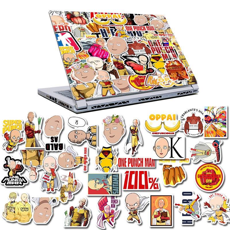 Set 49 Nhãn Dán Trang Trí Hình Nhân Vật Hoạt Hình One Punch-Man