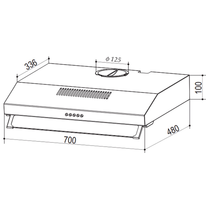 Máy hút mùi BAUER BC 0270IB - Máy hút khói Slim cổ điển, inox Đen 70cm, Bảo Hành 2 Năm