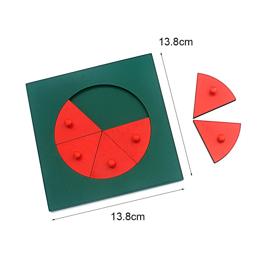 Trò chơi phân số 1/1 đến 1/10 không kèm chân đế Montessori (Metal Fraction Circles without Stands)