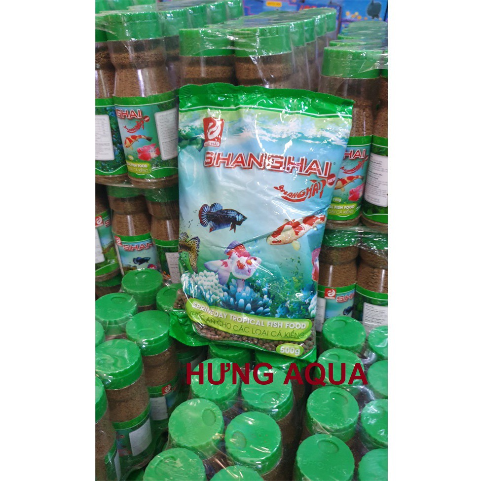 Cám cá - Thức ăn cho cá cảnh SHANGHAI cao cấp giúp cá khỏe đẹp lọ hoặc bịch 50g - 100g - 500g